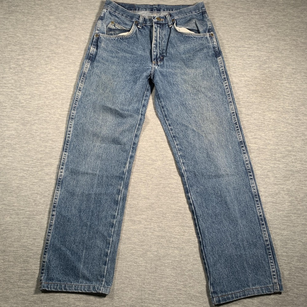 Wrangler 13MWZ Jeans Mens 29x32 Blue Denim Straight Leg Western Cowboy Pants‎